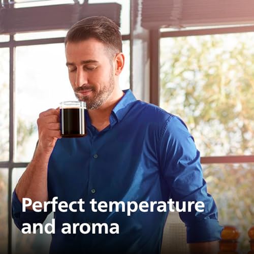 PHILIPS 2200 Series Fully Automatic Espresso Machine, Classic Milk Frother, 2 Coffee Varieties, Intuitive Touch Display, 100% Ceramic Grinder, AquaClean Filter, Aroma Seal, Black (EP2220/14) PHILIPS