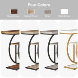 Tribesigns 41.3" Console Table, Industrial 4-Tier Sofa Entryway Table with Circle Base, Narrow Wood Accent Tables with Storage Shelves for Living Room, Hallway, Foyer, White Gold Tribesigns