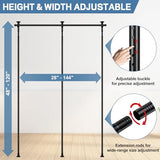 Room Divider Curtain Rod, No Drilling Rod, 48-120inch (H) 28-144inch(W) Adjustable Partition Hanging Room Dividers, Room Partitions and Dividers Floor to Ceiling Self Stand for Space Partition Black CALCHELE