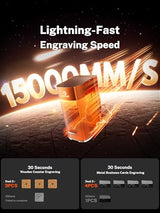 EM-Smart Dual 2, 30W MOPA + 20W Diode Laser Engraver, 100+ Color Metal Engraving, 15000mm/s Fast Laser Engraver and Cutting Machine for Jewelry, Metal, Wood, Leather, Acrylic, Glass, and More EM-Smart