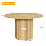 Tribesigns Round Conference Table, 47-Inch Wood Modern Meeting Table for 4-6 People for Conference Room, Meeting Room, Office, Business, Training, Seminar, Light Brown Tribesigns