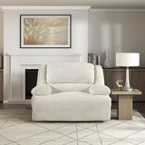 Lexicon Manual Reclining Chair-Textured Microfiber Wall Hugger Recliner, Tab Pull Reclining, Pillow Top Arms, for Living Room/Theater Seating/Apartment, Easy Assembly, Vanilla Beige