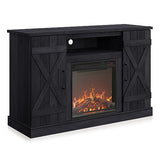 BELLEZE 47" TV Stand with 18" Electric Fireplace Heater & Media Entertainment Center Console Table for TV up to 50" with Open Storage Shelves & Cabinets - Veropeso (Rustic Grey) BELLEZE