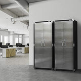 Seville Classics UltraHD Stainless Steel 2-Door Lockable Storage Cabinet, Satin Graphite Seville Classics