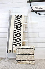 AuldHome Design Boho Farmhouse Throw, Black and Off White 50 x 60 Inch Striped Blanket AuldHome Design