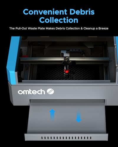 OMTech K40+ CO2 Laser Engraver with LightBurn and CW-3000 Water Chiller, 8"x12" 45W Desktop Laser Engraving Machine for Home Use, LaserGRBL LightBurn Compatible, Adjustable Laser Head Air Assist OMTech