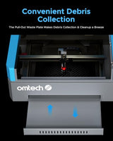 OMTech K40+ CO2 Laser Engraver with LightBurn and CW-3000 Water Chiller, 8"x12" 45W Desktop Laser Engraving Machine for Home Use, LaserGRBL LightBurn Compatible, Adjustable Laser Head Air Assist OMTech