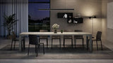 Mobili Fiver, First, Extendable Console Table 17.7(120) x35.4 in, Concrete Effect, Grey, for 4-14 People, Space-Saving Dining Table, Italian Furniture Mobili Fiver