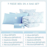 Wink Deer Queen Comforter Set with Sheets for Girls-7 Pieces Queen Bedding Sets with Light Blue Comforter, Sheets, Pillowcases & Shams for Kids (Light Blue Bow Knot, 90" X 90") Wink Deer