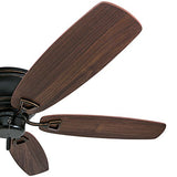 Honeywell Ceiling Fans Glen Alden, 52 inch Classic Flush Mount Indoor Ceiling Fan with No Light, Pull Chain, Quick-2-Hang Dual Finish Blades, Reversible Motor - 50516-01 (Oil Rubbed Bronze) Honeywell Ceiling Fans