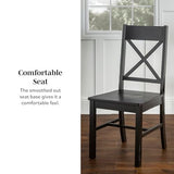 Walker Edison Modern Farmhouse Wood X-Back Armless Dining Chairs Kitchen, Set of 2, Black Walker Edison