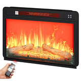 DWVO 23 Inches Electric Fireplace Insert, Recessed Fireplace Heater with Remote Control, Adjustable Temperature, 6H Timer, Adjustable Flame Brightness, 120V 1400W, Firewood DWVO
