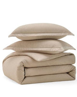 Bedsure Cotton Duvet Cover Queen - 100% Cotton Waffle Weave Khaki Duvet Cover Queen Size, GentleSoft™ and Breathable Tan Bedding Set for All Season, 3 Pieces, 90"x90" Bedsure