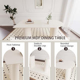 Hilknen Modern Cream Dining Table Set for 4, 5 Piece Dining Table and Chairs Set, 63" White Oval Dining Table with 4 Modern Chairs, Kitchen Table and Chairs Set for 4-6 Person Ideal for Dining Room Hilknen