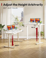 SANODESK Electric Standing Desk 79 x 32 Inches Height Adjustable Stand Up w/6-Button Controller Ergonomic Computer Desk with Splice Board for Home Office, White Frame + White Tabletop SANODESK