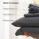 Bedsure Deep Pocket Twin Sheets - 4 Piece, Prewashed Ultra-Soft Twin Sheets Set, Fits Mattresses Up to 18 Inches Thick, Breathable & Secure Fit, Hotel Luxury Bedding, Grey Bedsure