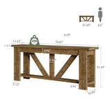 TRIBEWOOD Solid Wood Sofa Table, 70.9 Inches Extra Long Console Table with 2 Tiers Storage Shelves, Rustic Entryway Table Behind Couch Table for Living Room, Hallway, Foyer, Brown TRIBEWOOD