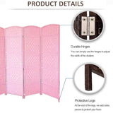 Generic 3/4/5 Panel Room Divider Screen| Hand-Woven Rattan Folding Privacy Protection Screen| Free Standing Decorative Separator for Home Office Bedroom Bathroom Dressing Room(Pink,60x30cm-3PCS) Generic