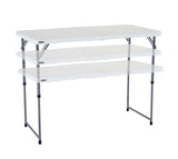 Lifetime Fold-in-Half Adjustable Folding Table, 4 Foot Lifetime