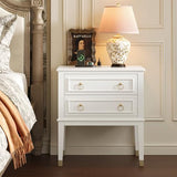 Huuger 27.6 Inch Tall Nightstand with Charging Station, USB-C Port, Larger Night Stand Set of 2, Bedside Table with 2 Drawers, 11.4 Inch Raised Legs, Side Tables End Tables, for Bedroom, White Huuger