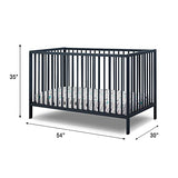 Sorelle Furniture Happy Crib 3-in-1 Convertible Crib, Made of Sustainable Beech Wood, Wooden Baby Bed, Toddler Bed and Child’s Daybed, Simplistic Nursery Furniture (Midnight) Sorelle