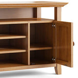 SIMPLIHOME Amherst SOLID WOOD Universal TV Media Stand, 54 inch Wide Living Room Entertainment Center, Storage Cabinet and Shelves, for Flat Screen SIMPLIHOME