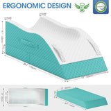 TranquilRelax Elevation Pillows for Leg After Surgery, Memory Foam Adjustable Wedge Pillow for Injury or Rest, Ankle Pillow for Sleeping Blood Circulation Green/Single Leg TranquilRelax