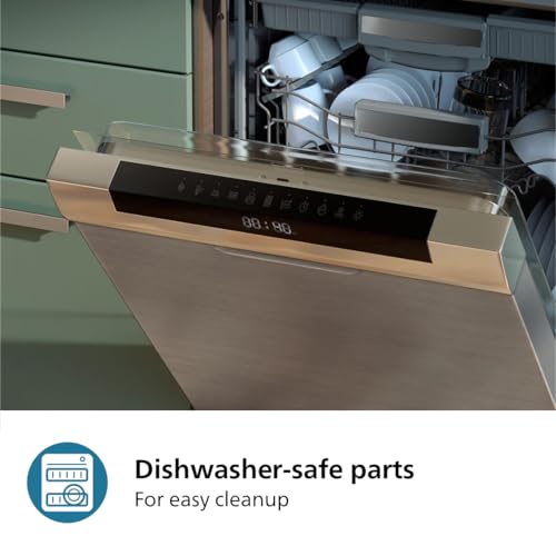 Philips Dual Basket Air Fryer 3000 Series, 8-in-1 functions, 9.5 Quarts, 2 Drawers, Auto-sync Cooking Time, 90% Less Fat, Rapid Air Technology, HomeID Recipe App, Dishwasher Safe, Black, (NA350/00) PHILIPS