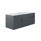 Modway Vitality 48" Single Sink Wall-Mount Bathroom Vanity in Gray White, 47.5 x 47 x 50 Modway