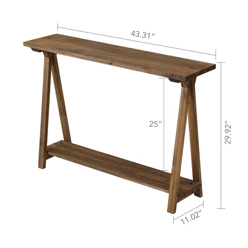 HOKYHOKY Solid Wood Console Tables - 43.3" Pinewood Farmhouse Rustic Hallway Table, Foyer Tables Living Room, Solid Firwood Sofa Table for Entryway, - WoodArtSupply