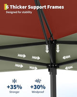 Canopy Tent 12x12 ft, Pop Up Gazebo One-Push Setup with 4 SandBags for Backyard Parties and BBQs, Mosquito Netting & Height Adjustable - Red GarveeLife