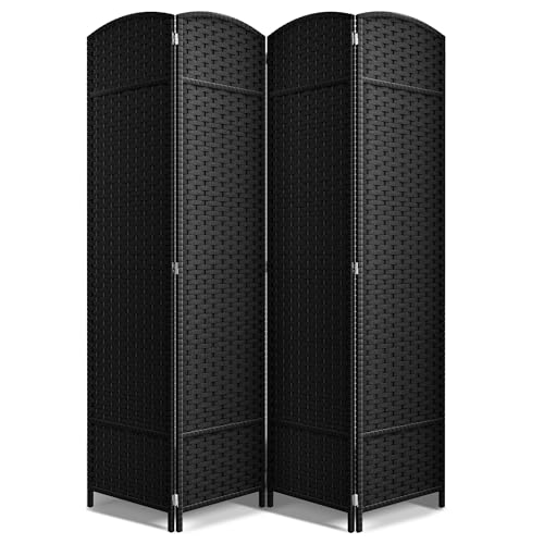 Sorbus 4 Panel Room Divider 6 ft. Tall - Privacy Screen, Extra Wide Double Hinged Panels, Mesh Hand-Woven Design, Partition Room Dividers and Folding Privacy Screens, Wall Divider for Room Separation Sorbus