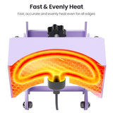 Hat Press Heat Machine for Caps with Precise Temp&Timer Control, Timer Auto Starter, Hat Heat Press with 2 Platens for Trucker Hat & HTV Iron on Vinyl, Sublimation Hat Press, Heat Transfer (Purple) EENOUR