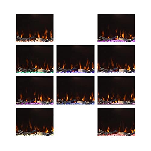 Modern Ember Emory 72-in Smart Electric Fireplace TV Stand | 42” Firebox Heater | Multi-Flame Colors | Remote Control, Alexa/WiFi Enabled | Fits TVs up to 80” | White with Fluted Details Modern Ember