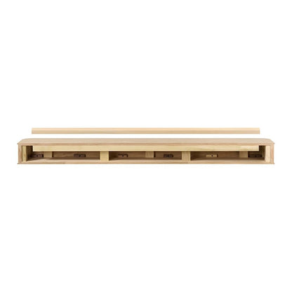 Modern Ember Alfama 60 Inch Fireplace Wood Mantel Shelf with Fluted “Reed” Details | Natural White Oak Wood | Unfinished | DIY Mounting Hardware Included | 60" W x 6" H x 8" D