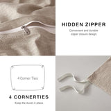 BFS HOME Linen Duvet Cover Twin Size - Soft Breathable Cotton Linen Blend, 3-Pieces Bedding Set with 2 Pillowcases, Stonewashed Texture, Khaki, All-Season Comfort BFS HOME