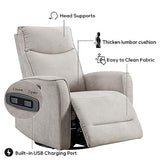 ANJ Power Swivel Recliner Chair, Glider Rocker Recliner with USB Port, Electric Nursery Recliners Sofa Rocking Chairs for Living Room, Bedroom（Grey）