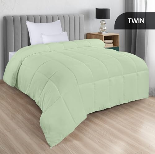 Utopia Bedding Comforters Twin Size, All Season Duvet Insert, Down Alternative Box Stitched Bed Comforter with Corner Tabs, Machine Washable (Sage Green) Utopia Bedding