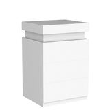BTHFST Modern LED Nightstands Set of 2 with Charging Station and Sliding Top in White BTHFST