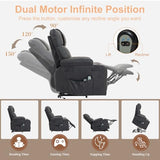 Power Lift Recliner Chair for Elderly, Electric Stand Assist Reclining Chair with Massage and Heat Function, Leather Living Room Furniture, Comfy Single Sofa with Cup Holders, Side Pockets, Black BRTHORY