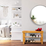 Leaf & Grain Bamboo Shoe Rack - Shoe Storage Bench for Front Door Entrance - Entryway Bench with Shoe Shelf, Shoe Storage Organizer, Wooden Shoe Rack, Durable Shoe Bench for Home (Natural) Leaf & Grain