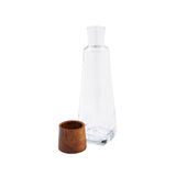 nambe Vie Decanter with Stopper | 12-Inch | Decanter for Whiskey, Wine, Liquor | Made of Glass and Acacia Wood | Contemporary Glass Barware | Dishwasher Safe Nambe