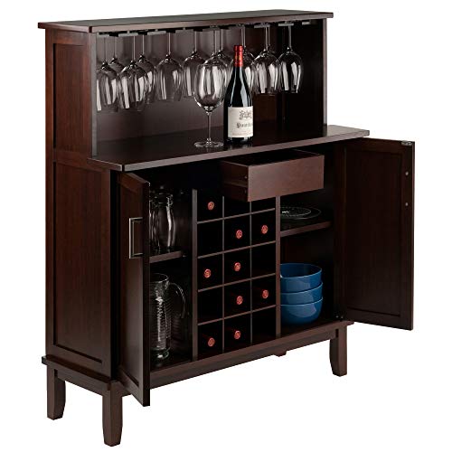 Winsome Beynac Bar Cappuccino Wine Cabinet Winsome