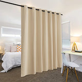 RYB HOME Wall Divider Curtain for Living Room, Noise Reduction Privacy Curtain with Anti-Rust Grommet Top Blackout Curtain for Bedroom/Kids Room, 7 ft Tall x 8.3 ft Wide, Cream Beige, 1 Pack RYB HOME