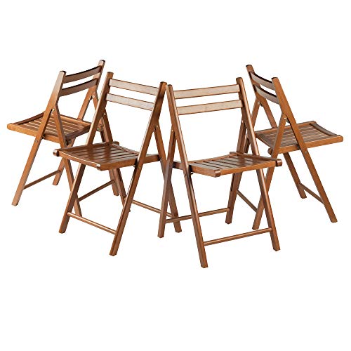 Winsome Robin 4-PC Folding Set Teak Chair, 17.64 x 20.1 x 32.28 Winsome