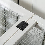 PawHut Indoor Outdoor Wooden Rabbit Hutch with Wheels, Large Bunny Hutch with Run & Slide-Out Tray for Small Animals, Guinea Pig, Gray PawHut