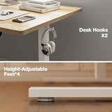 Grandder 55x32 Large Electric Standing Desk, Height Adjustable Computer Desk with 2 Memory Presets, 31.5" Deep Desktop Sit Stand Desk Home Office Desk Workstation Table with Hooks, Oak Grandder