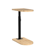 YUHFERA Sofa Tray Table for Couch Arm - Side Table Tray for Small Spaces, Bamboo Height Adjustable Table for Bed or Chair with Phone & Tablet Slots, TV Tray Table for Living Room YUHFERA