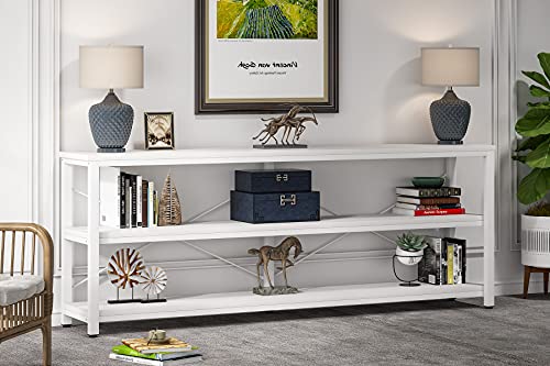 Tribesigns 71" Sofa Tables,Extra Long Couch Table, Narrow Long Console Table, Entryway Table,Sofa Table with 3 Tiers Storage Shelves - WoodArtSupply