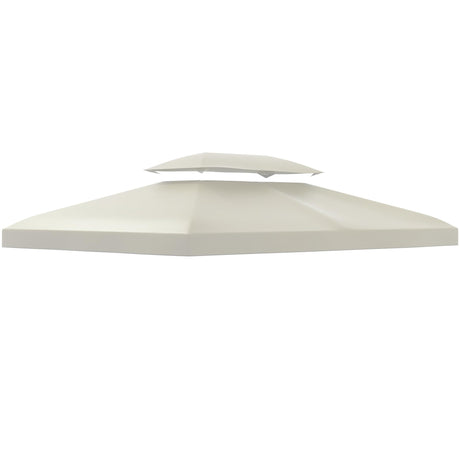 Outsunny 13' x 10' Gazebo Replacement Canopy, 2-Tier Top UV Cover for 9.84' x 9.84' Outdoor Gazebo, Cream White (Top Only) Outsunny